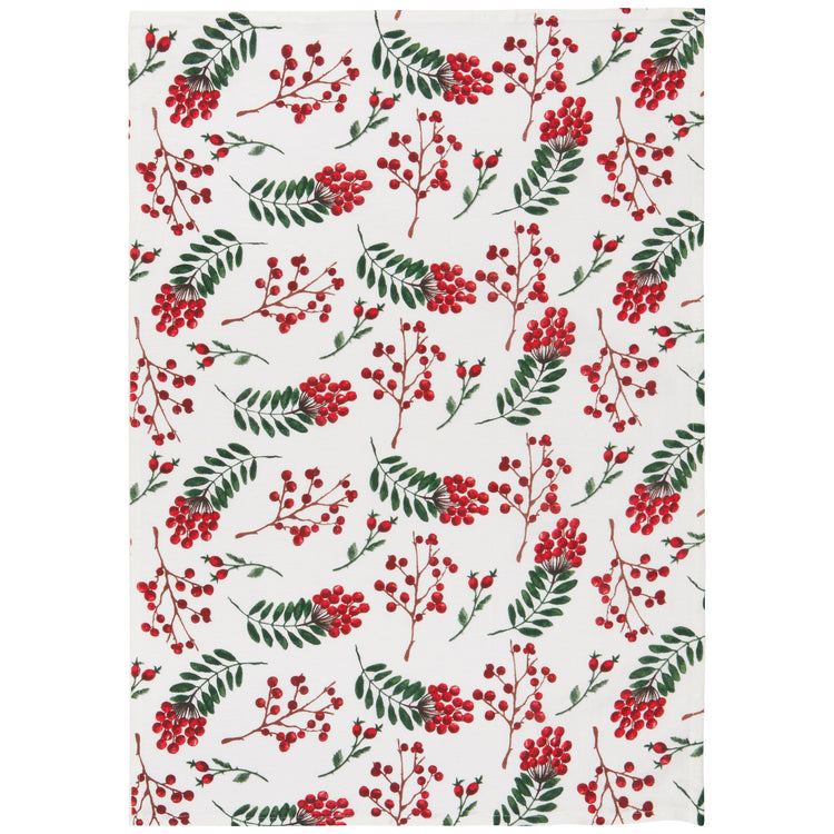 Winterberry Baker's Floursack Christmas Dishtowels Set of 3