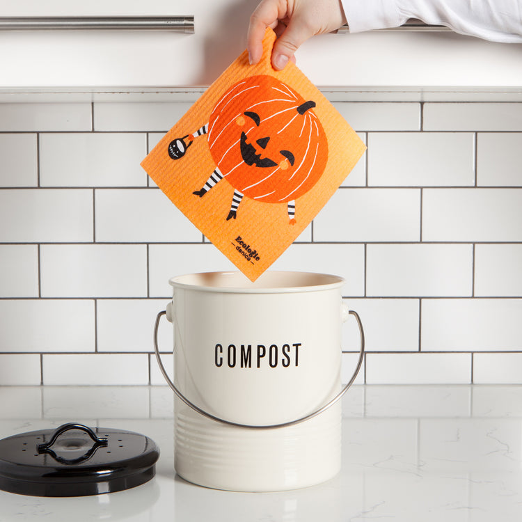 Boo Crew Pumpkin Swedish Dishcloth