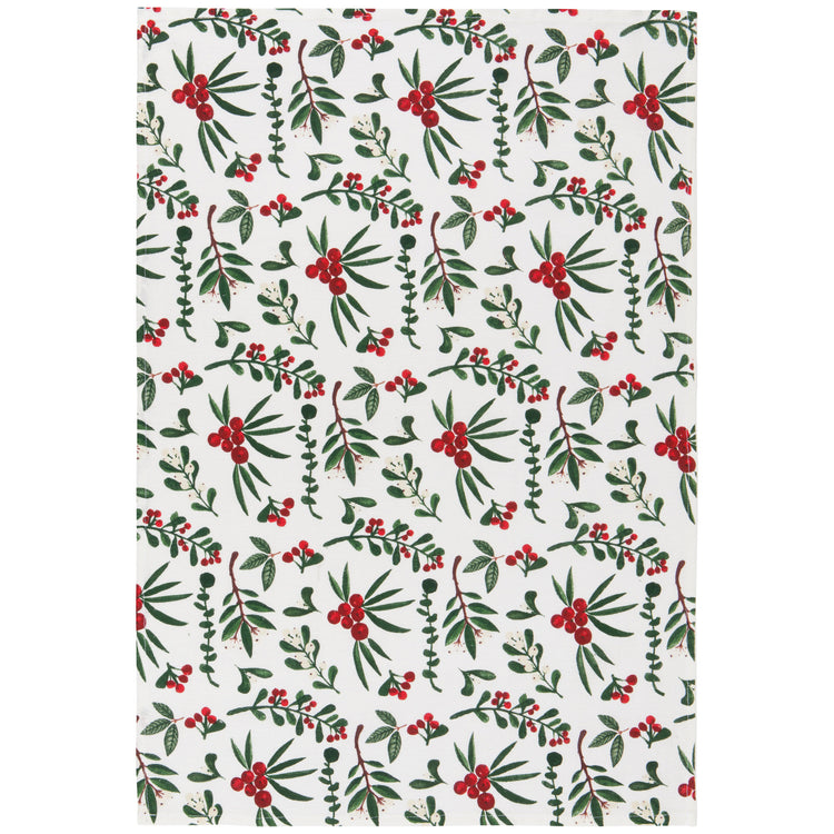 Winterberry Baker's Floursack Christmas Dishtowels Set of 3