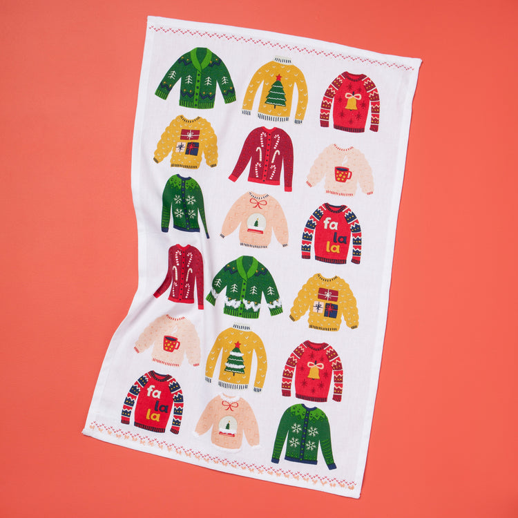 Ugly Christmas Sweater Decorative Dishtowel