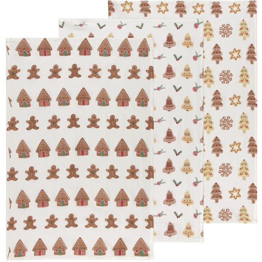 Christmas Cookies Baker's Floursack Dishtowels Set of 3