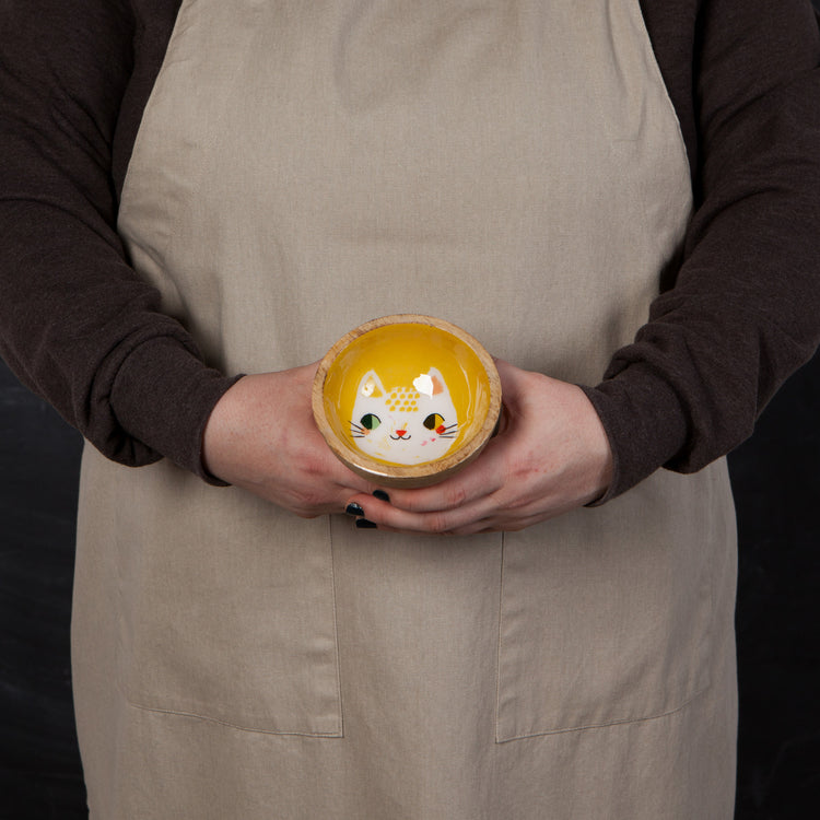 Meow Meow Mango Wood Mini Bowl