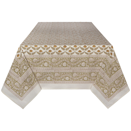 Frond Block Print Tablecloth 90 x 60