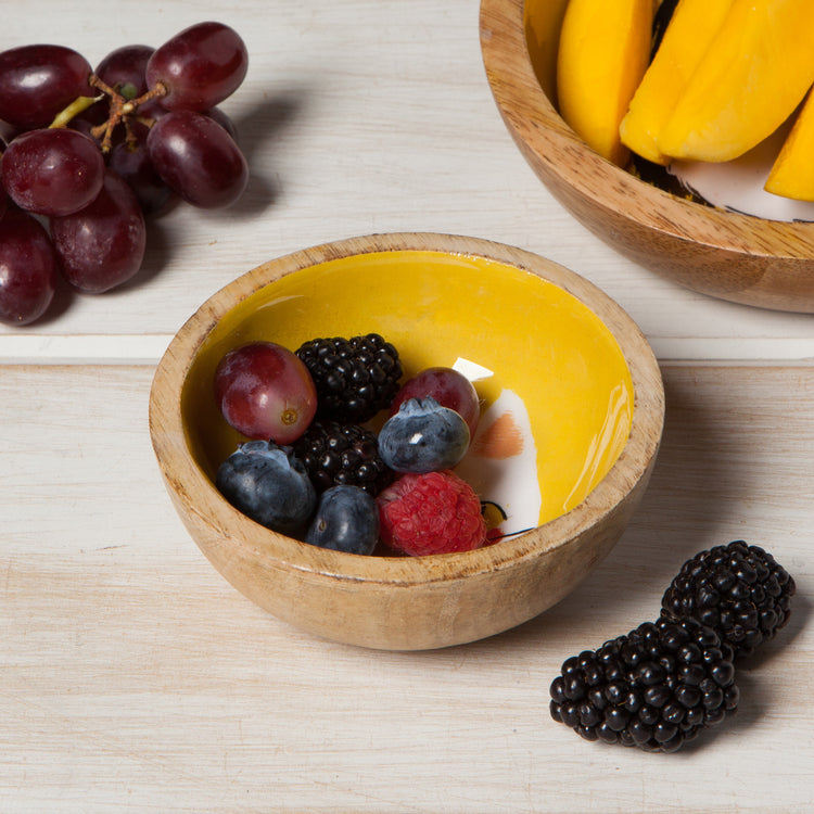 Meow Meow Mango Wood Mini Bowl