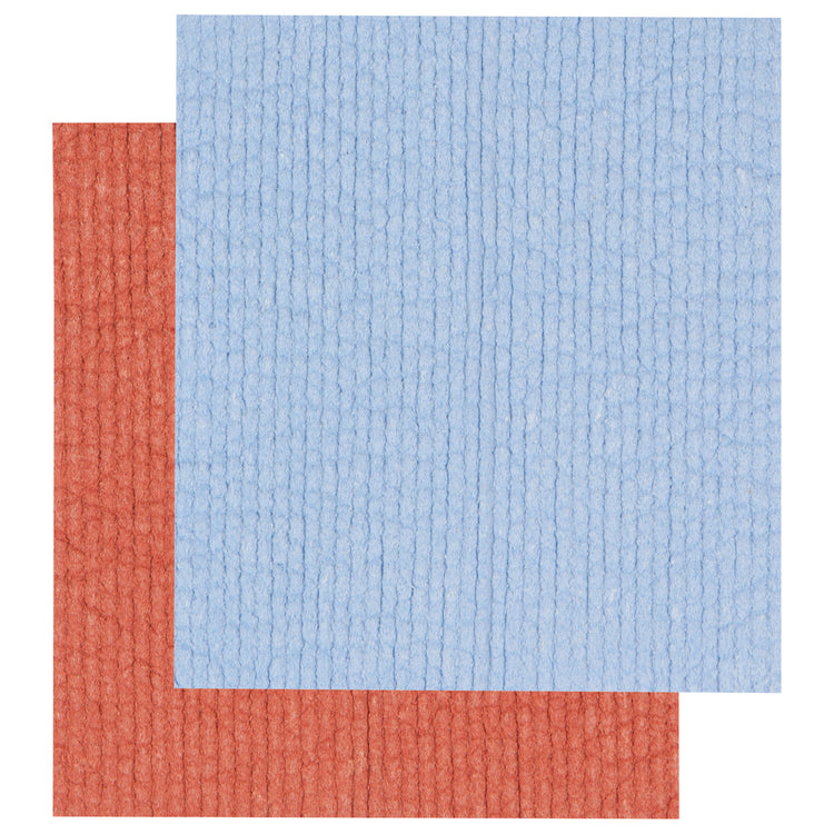 Rust and Sky Blue Dishcloths Set of 2