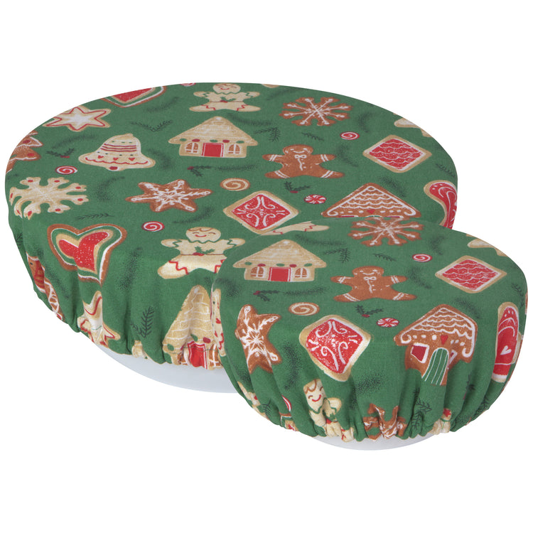 Christmas Cookies Bowl Covers Set of 2