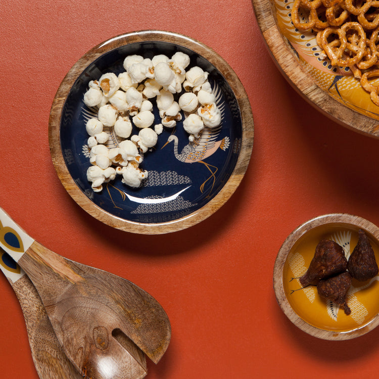 Flight Of Fancy Mango Wood Shallow Bowl