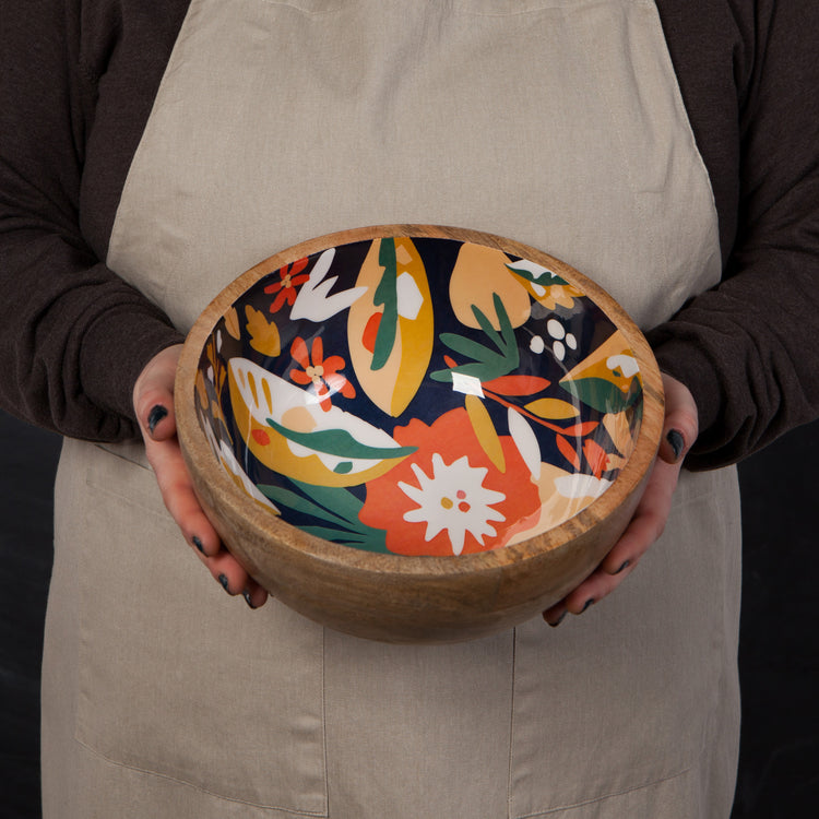 Superbloom Mango Wood Serving Bowl
