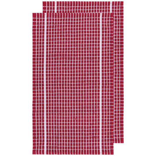 Terry Dishtowels Carmine Red Set of 2