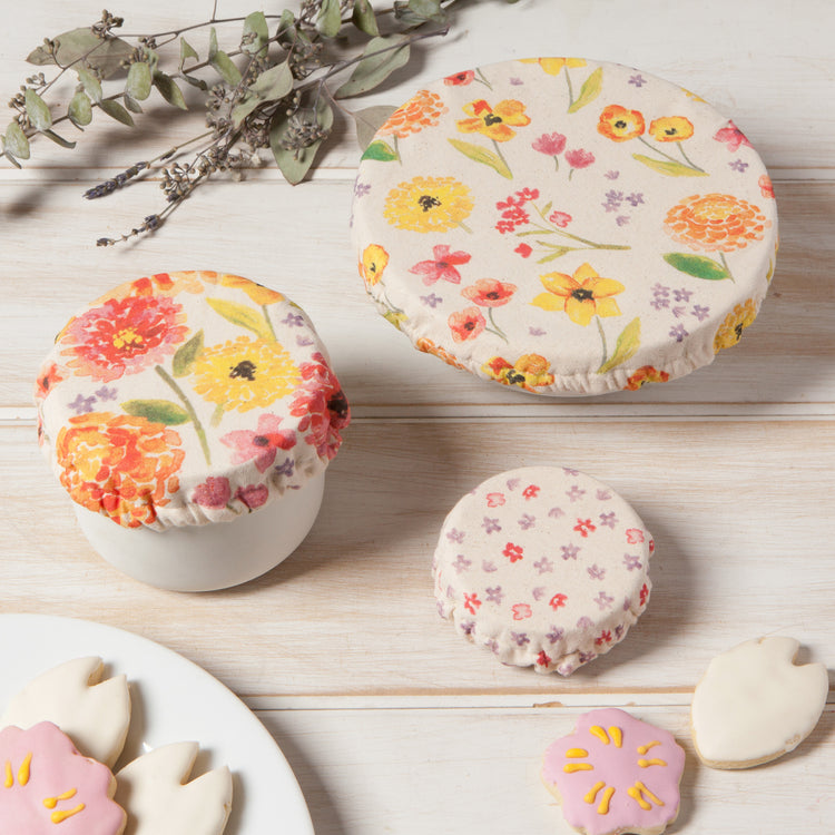 Cottage Floral Mini Bowls Cover Set of 3