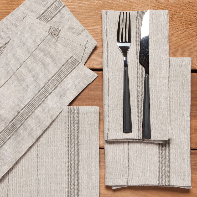 Shadow Maison Stripe Linen Napkins Set of 4