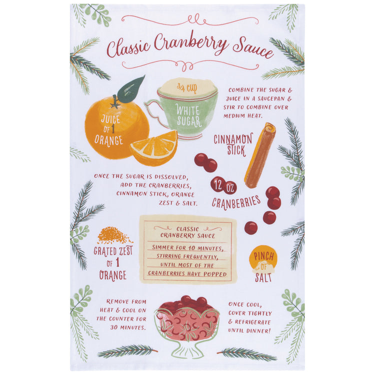 Cranberry Sauce Recipe Dish Towels Set of 2