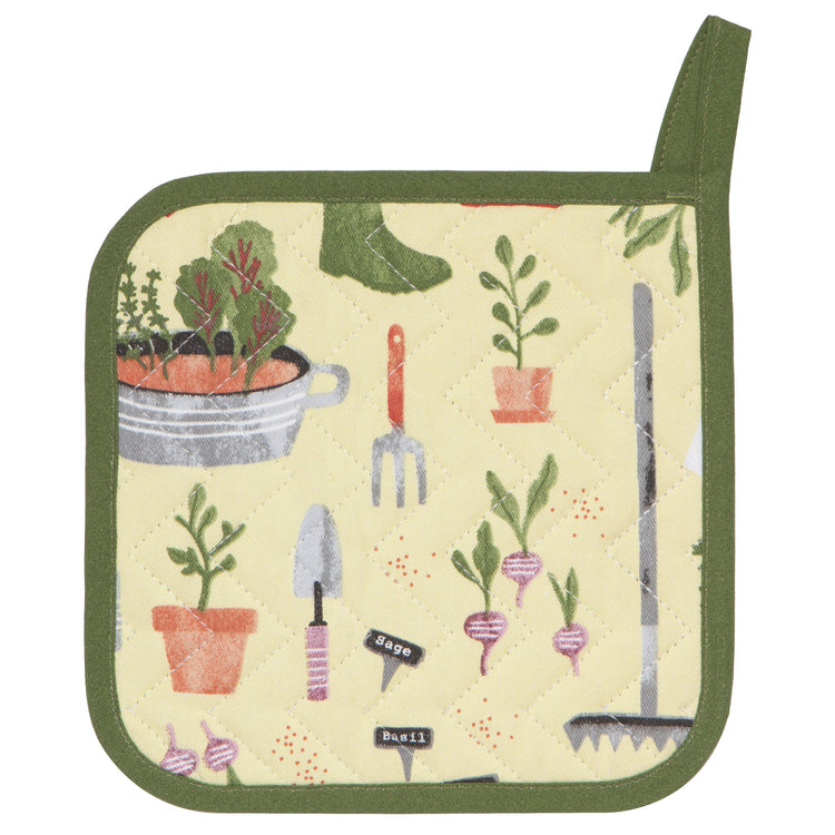 Garden Cotton Quilted Potholder 8 inch