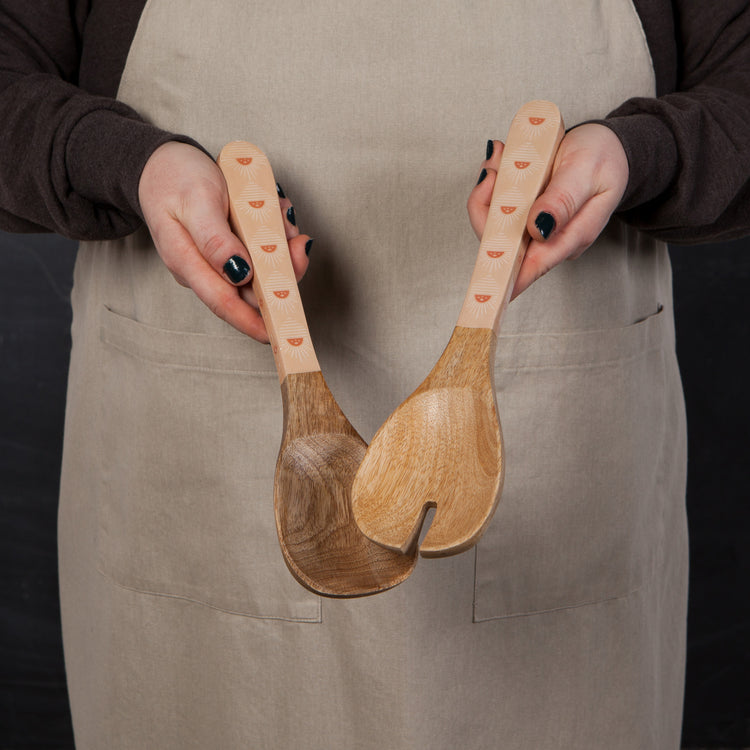 Soleil Mango Wood Salad Servers Set of 2