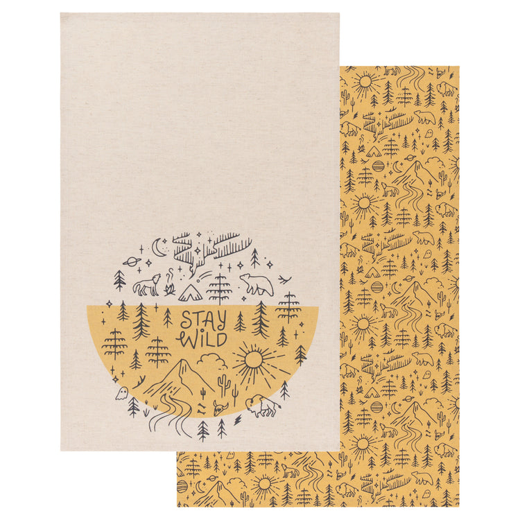 Stay Wild Printed Dishtowel Set of 2
