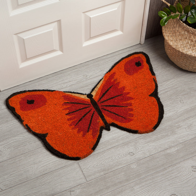 Morning Meadow Butterfly Shaped Coir Fibre Doormat