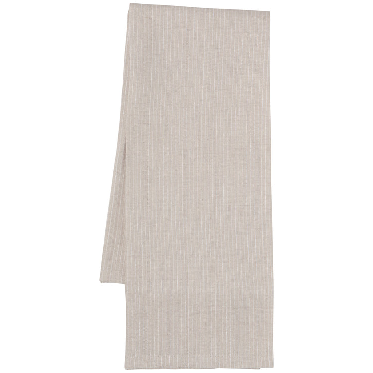 Dove Gray Pinstripe Linen Dishtowel