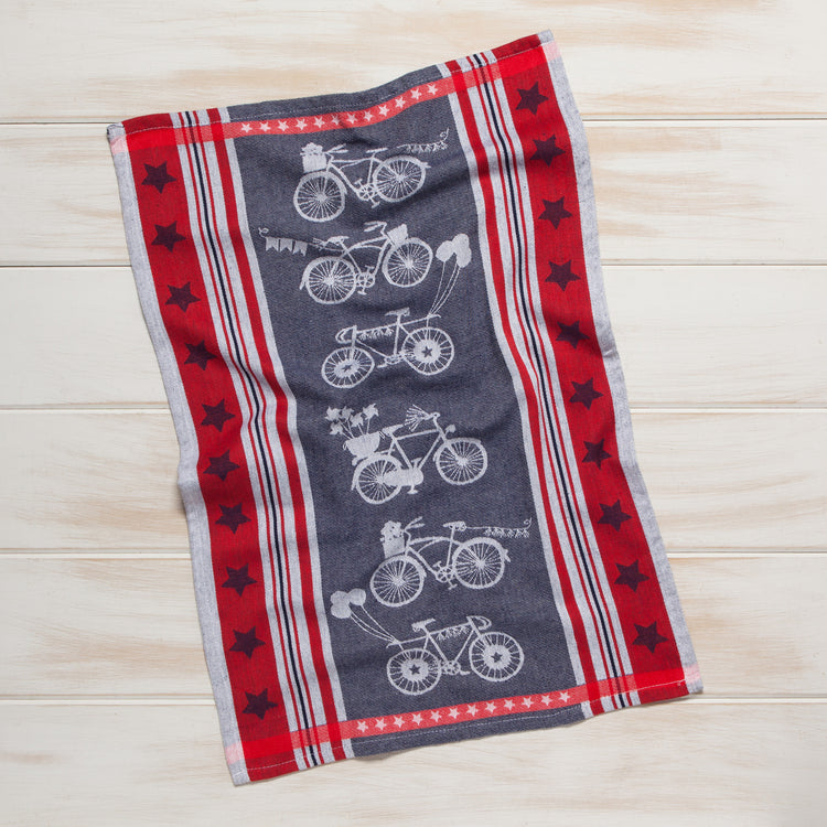 Stars and Spokes Woven Jacquard Dishtowel