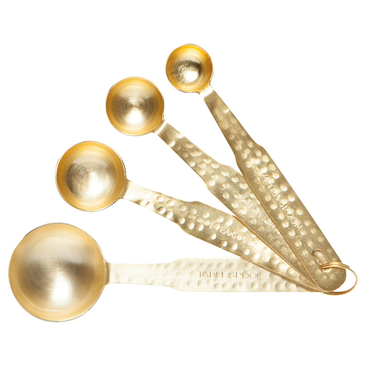 Gold Hammered Measuring Spoons Set of 4