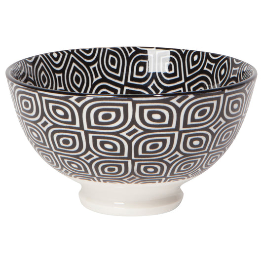 Black Geo Stamped Bowl 4 inch