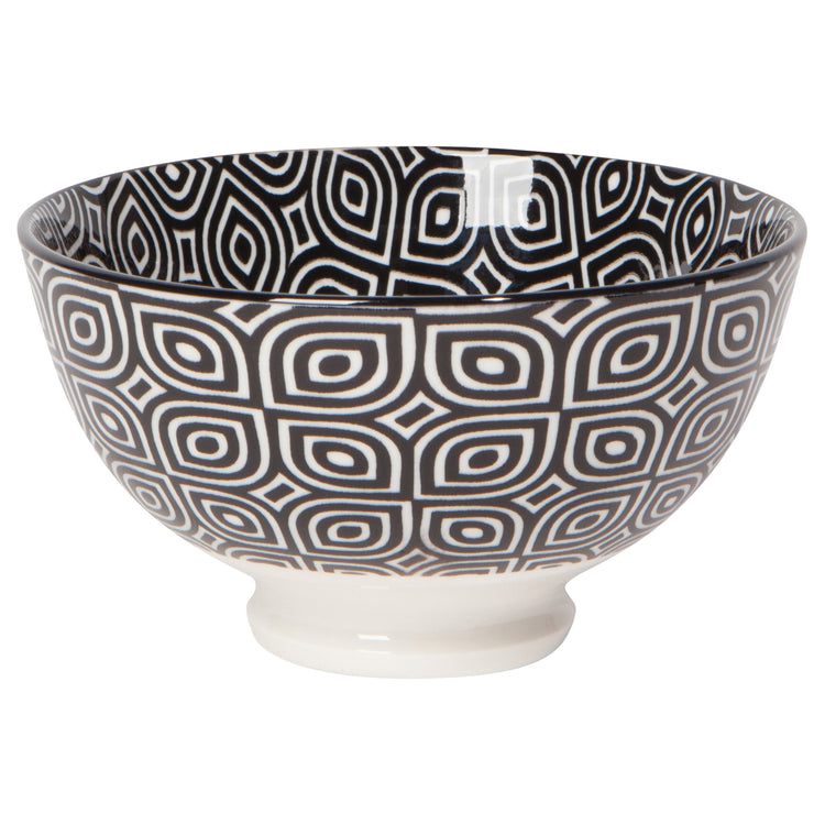 Black Geo Stamped Bowl 4 inch