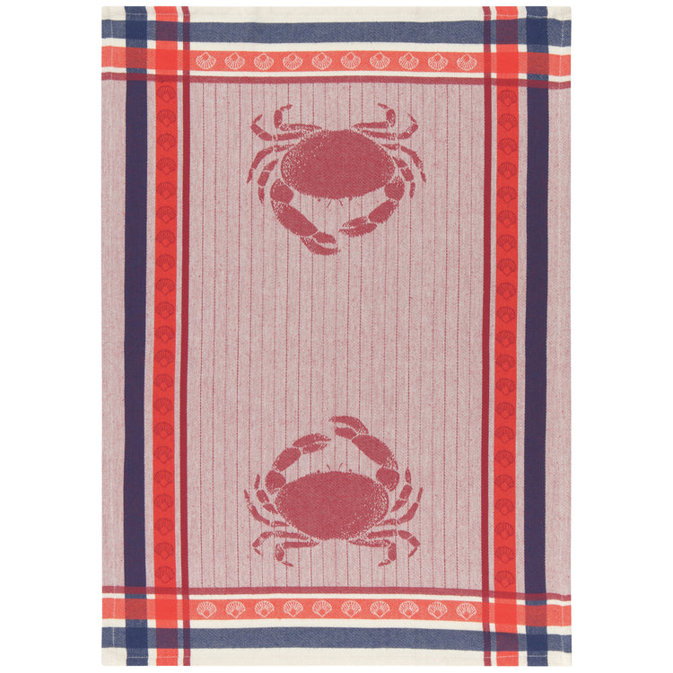 Crab Woven Jacquard Dishtowel