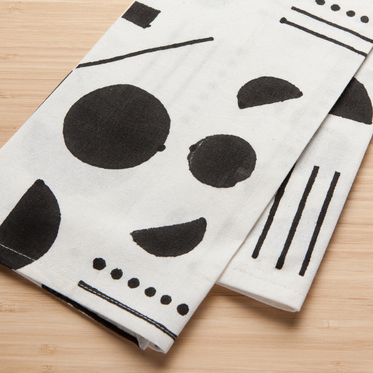 Domino Block Print Dishtowel
