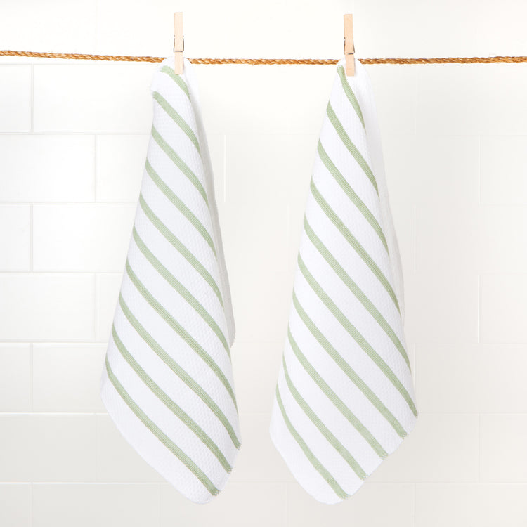 Basketweave Sage Green Dishcloths Set of 2