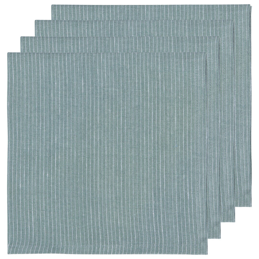 Lagoon Pinstripe Linen Napkins Set of 4