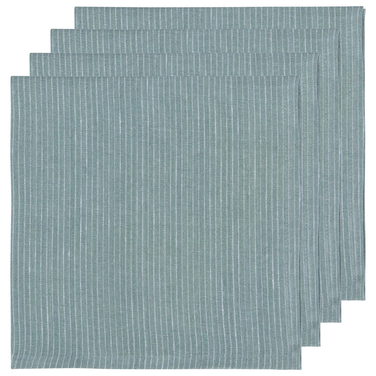 Lagoon Pinstripe Linen Napkins Set of 4