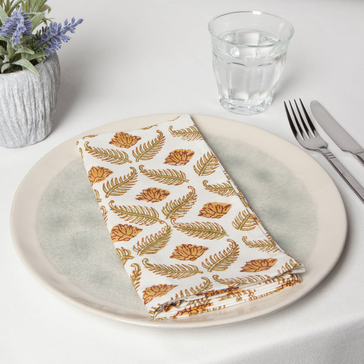 Frond Block Print Napkins Set of 4