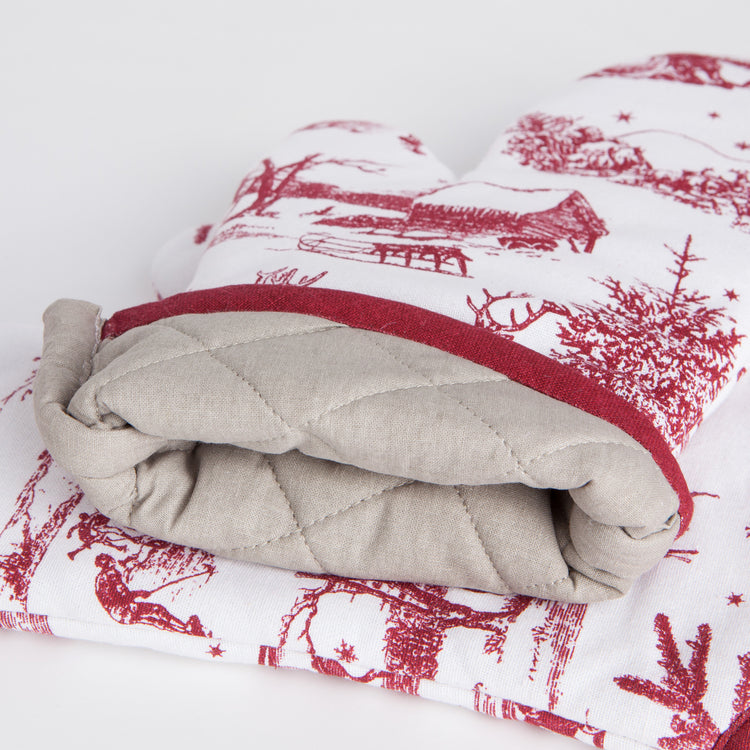Winter Toile Classic Oven Mitt