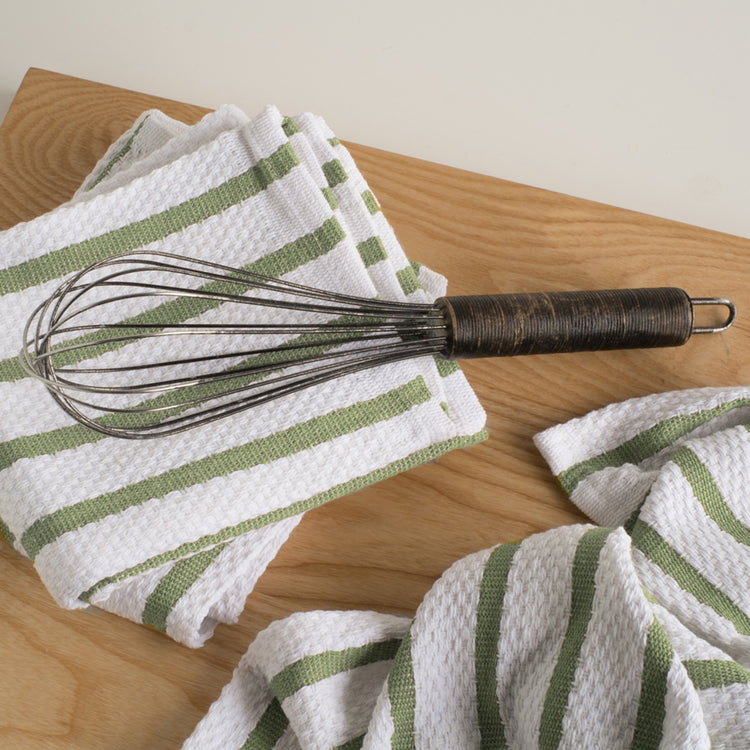 Basketweave Sage Green Dishtowel
