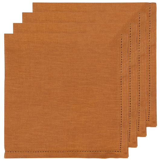 Amber Hemstitch Linen Napkins Set of 4