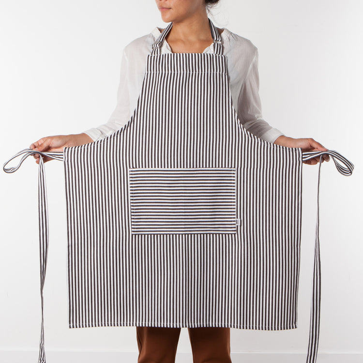 Narrow Black Stripe Chef Apron