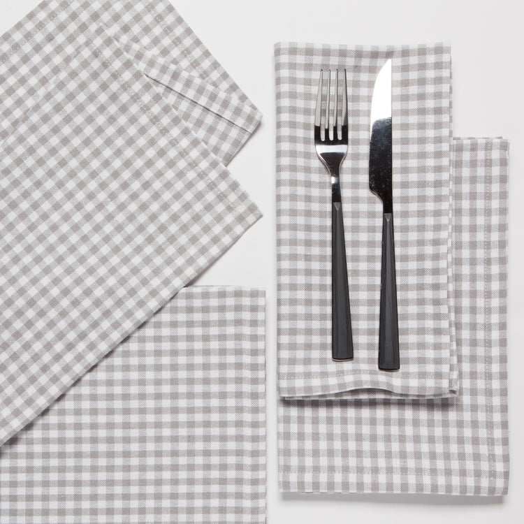 Second Spin Gray Gingham Napkins Set of 4