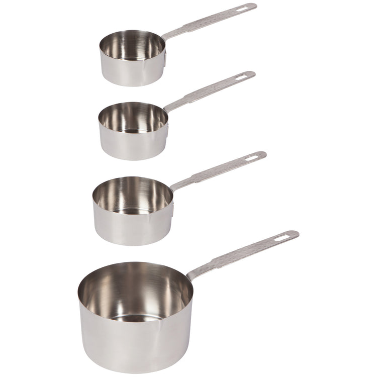 Silver Hammered Hammered Measuring Cups Set of 4