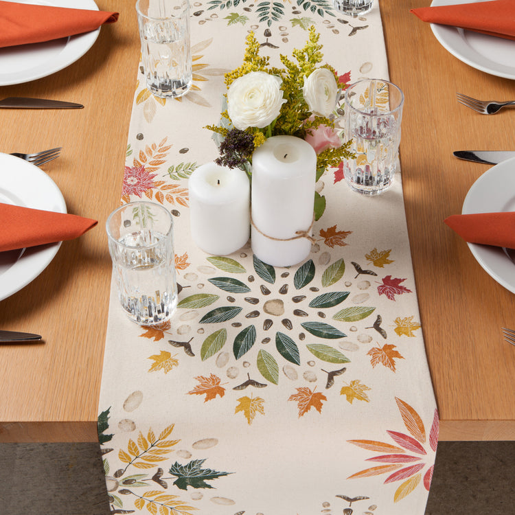 Fall Foliage Table Runner 72 Inches