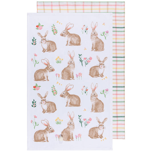 Easter Bunny Coordinated Dishtowels Set of 2