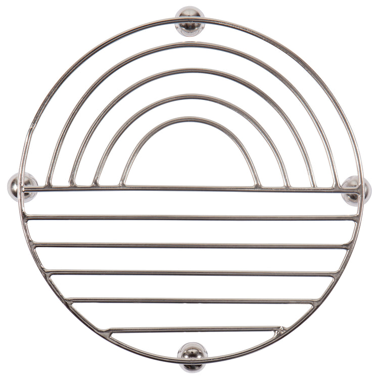 Brushed Steel Sunup Metal Trivet 8 inch