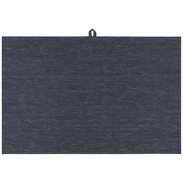 Midnight Blue Pinstripe Linen Dishtowel