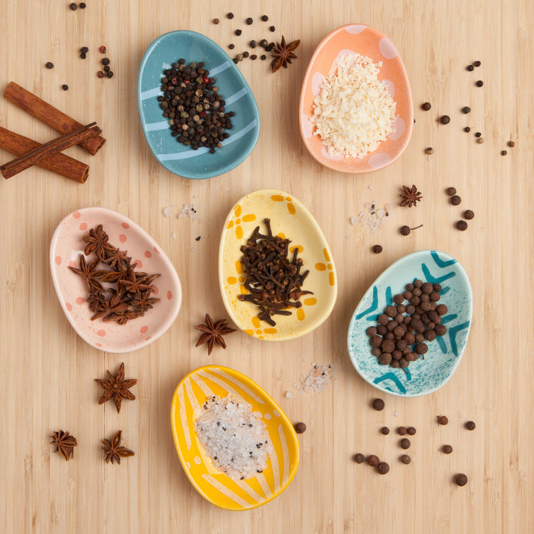 Easter Eggs Shaped Pinch Bowls Set of 6