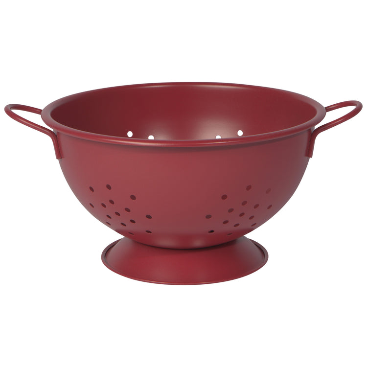 Matte Steel Carmine Red Colander Large