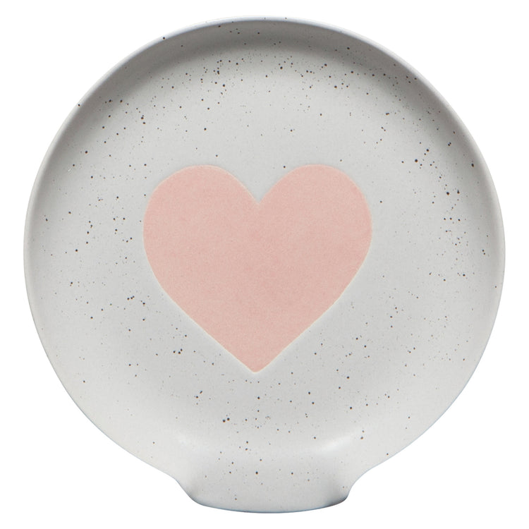 Heart Reactive Glaze Spoon Rest
