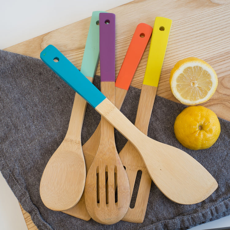 Bamboo Utensil Multi-Color Set of 5