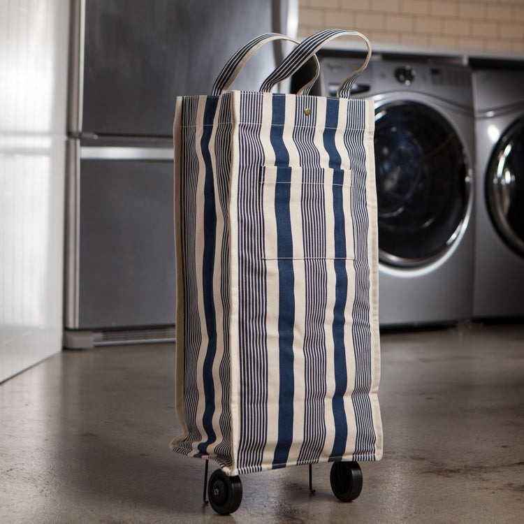 Navy Stripe Shopping Trolley