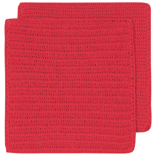 Homespun Red Dishcloths Set of 2