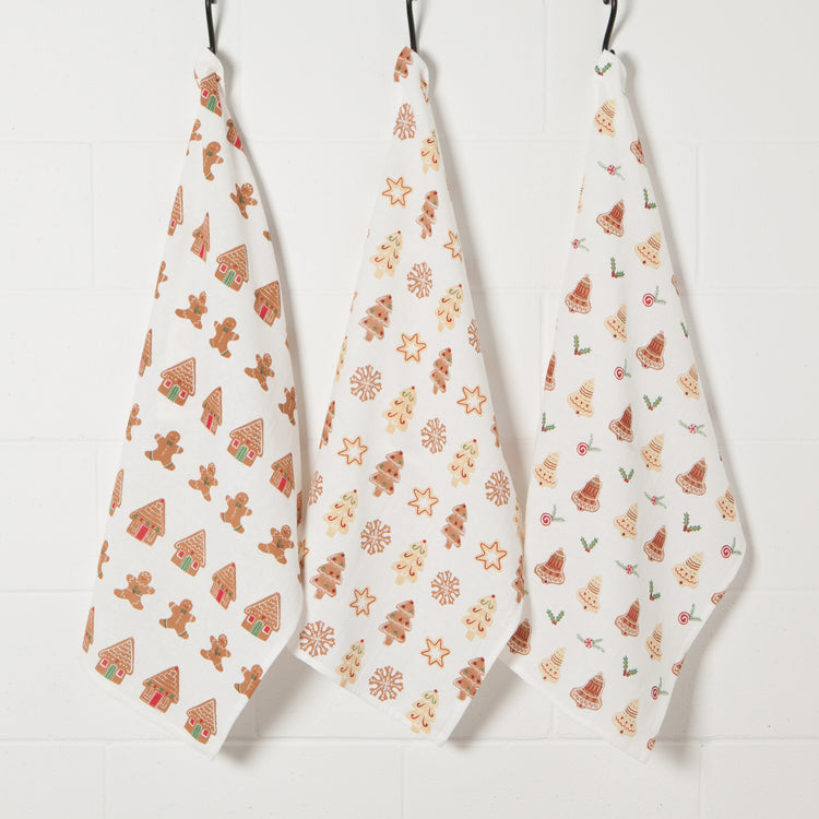 Christmas Cookies Baker's Floursack Dishtowels Set of 3