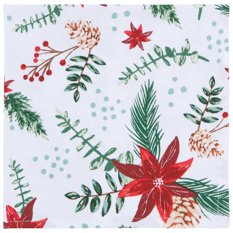 Poinsettia Printed Napkins Set of 4