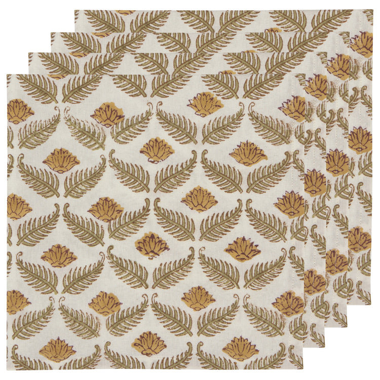 Frond Block Print Napkins Set of 4